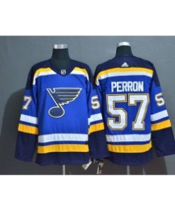 NHL Blues 57 David Perron Blue Men Jersey