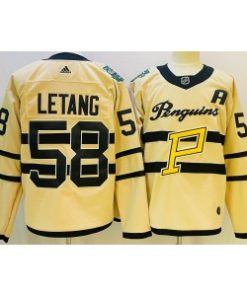 NHL Penguins 58 Kris Letang White 2022-23 Retro Adidas Men Jersey