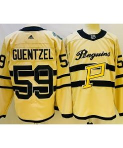 NHL Penguins 59 Jake Guentzel White 2022-23 Retro Adidas Men Jersey
