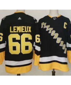 NHL Penguins 66 Mario Lemieux Black 2022 New Adidas Men Jersey