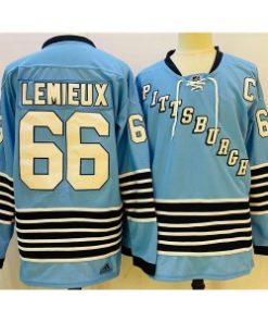 NHL Penguins 66 Mario Lemieux Blue Team Classics Men Jersey