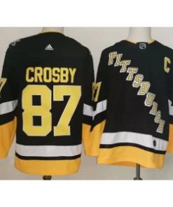 NHL Penguins 87 Sidney Crosby Black 2022 New Adidas Men Jersey