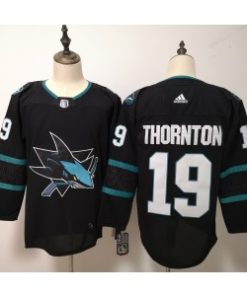 NHL Sharks 19 Joe Thornton New Black Men Jersey