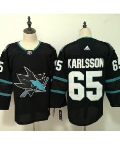 NHL Sharks 65 Erik Karlsson New Black Men Jersey