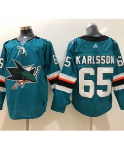 NHL Sharks 65 Erik Karlsson Teal Men Jersey