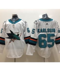 NHL Sharks 65 Erik Karlsson White Men Jersey