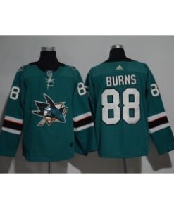 NHL Sharks 88 Brent Burns Teal Glittery Edition Men Jersey