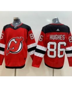 New Jersey Devils 86 Jack Hughes Red Men Jersey