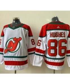 New Jersey Devils 86 Jack Hughes White Alternate Men Jersey