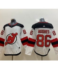 New Jersey Devils 86 Jack Hughes White Men Jersey
