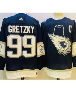 Oilers 99 Wayne Gretzky Navy White Men Jersey