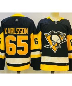 Penguins 65 Erik Karlsson Black Men Jersey