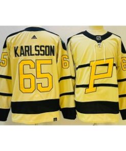 Penguins 65 Erik Karlsson White Men Jersey