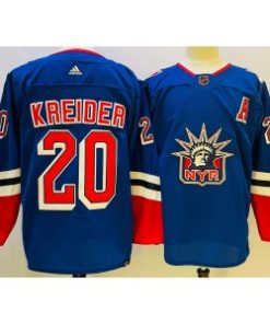 Rangers 20 Chris Kreider Blue 2022-23 Retro Men Jersey