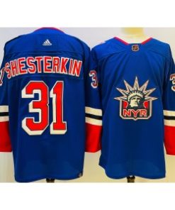 Rangers 31 Igor Shesterkin Blue 2022-23 Retro Men Jersey