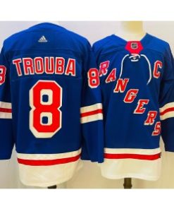 Rangers 8 Trouba Blue Men Jersey