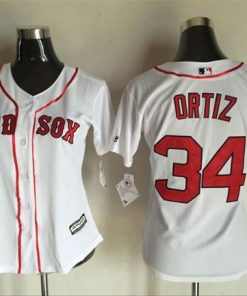 Red Sox #34 David Ortiz White Women's Fashion Stitched MLB Jersey