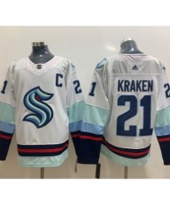 Seattle Kraken 21 Kraken White Men Jersey