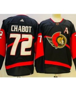 Senators 72 Thomas Chabot Black 2022-23 Retro Men Jersey