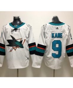Sharks 9 Evander Kane White Men Jersey