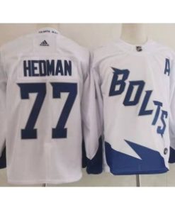 Tampa Bay Lightning 77 Victor Hedman White Men Jersey