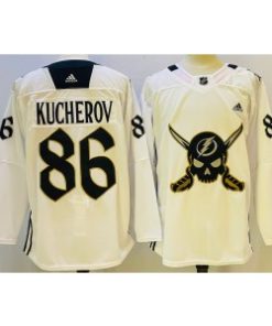 Tampa Bay Lightning 86 Nikita Kucherov White 2023 Retro Men Jersey