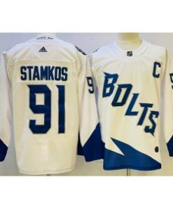 Tampa Bay Lightning 91 Steven Stamkos White 2022-23 Retro Men Jersey