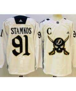 Tampa Bay Lightning 91 Steven Stamkos White 2023 Retro Men Jersey
