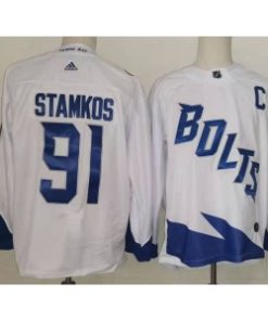 Tampa Bay Lightning 91 Steven Stamkos White Men Jersey