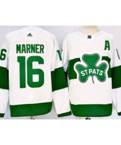 Toronto Maple Leafs 16 Mitchell Marner White Saint Patrick Men Jersey