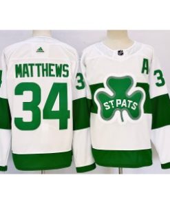 Toronto Maple Leafs 34 Auston Matthews Saint Patrick Men Jersey
