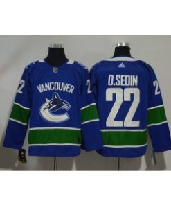 Vancouver Canucks 22 Daniel Sedin Blue Men Jersey