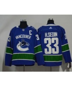 Vancouver Canucks 33 Henrik Sedin Blue Men Jersey