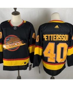 Vancouver Canucks 40 Elias Pettersson Black Men Jersey