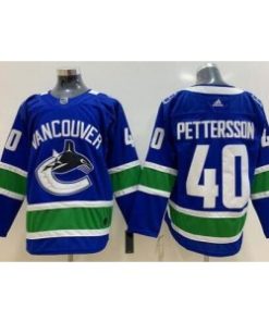 Vancouver Canucks 40 Elias Pettersson Blue Men Jersey