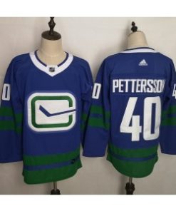 Vancouver Canucks 40 Elias Pettersson Blue Men Jersey1