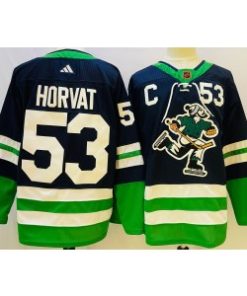 Vancouver Canucks 53 Bo Horvat Navy 2022-23 Retro Men Jersey