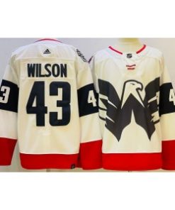 Washington Capitals 43 Tom Wilson White 2022-23 Retro Men Jersey