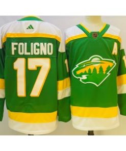 Wild 17 Marcus Foligno Green 2022-23 Retro Adidas Men Jersey