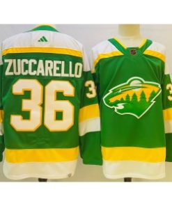 Wild 36 Mats Zuccarello Green 2022-23 Retro Adidas Men Jersey