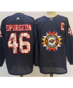 Wild 46 Jared Spurgeon 2022 New Adidas Men Jersey