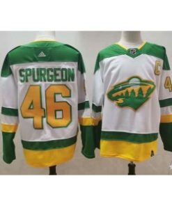 Wild 46 Jared Spurgeon White Adidas Men Jersey