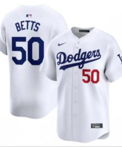 Women Los Angeles Dodgers #50 Mookie Betts White Stitched Jersey