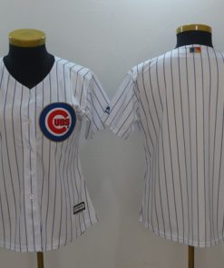 Women's Chicago Cubs Blank White Cool Base Stitched Baseball Jersey