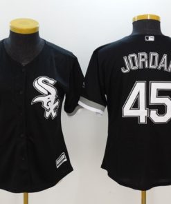 Women's Chicago White Sox #45 Michael Jordan Black Stitched Jersey(Run Small)