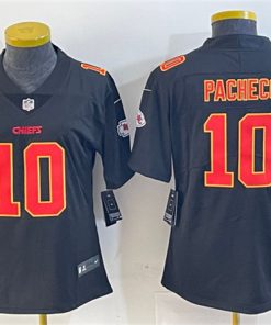 Women's Kansas City Chiefs #10 Isiah Pacheco Black Vapor Untouchable Limited Stitched Jersey(Run Small)