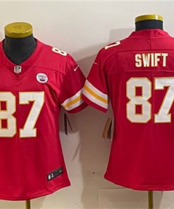 Women's Kansas City Chiefs #87 Taylor Swift Red Vapor Untouchable Limited Football Stitched Jersey(Run Small)
