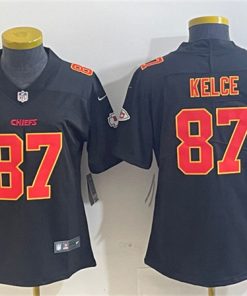 Women's Kansas City Chiefs #87 Travis Kelce Black Vapor Untouchable Limited Stitched Jersey(Run Small)