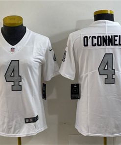 Women's Las Vegas Raiders #4 Aidan O'Connell White Color Rush Limited Football Stitched Jersey(Run Small)