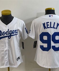 Women's Los Angeles Dodgers #99 Joe Kelly White Stitched Jersey(Run Small)